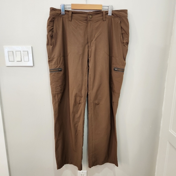 LL Bean Cresta Hiking Pants Brown Water Resistant Outdoor Nylon Mens 36x… - Picture 1 of 11